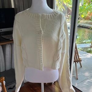 Elegant Cream Women's Cardigan